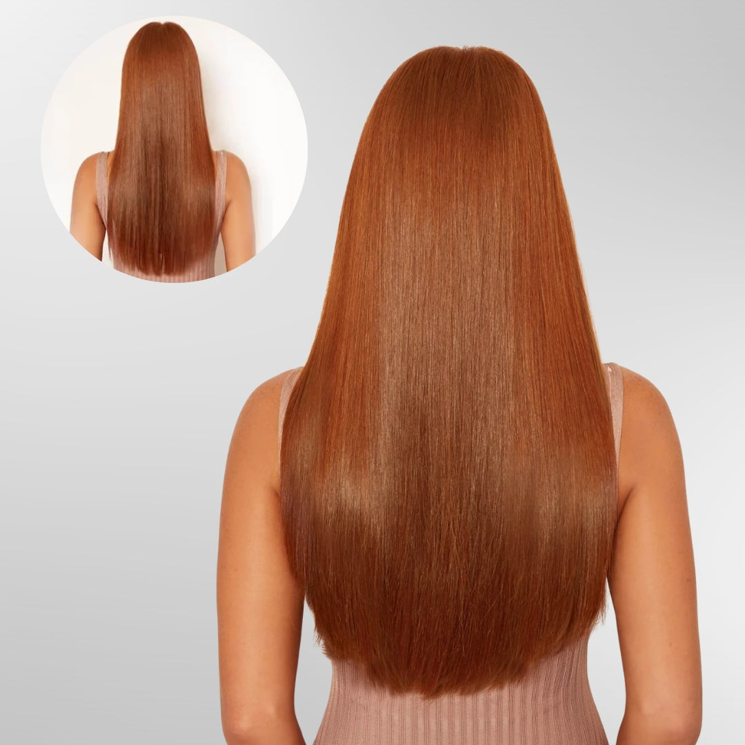 Extensiones Lisas Con Hilo Invisible y clips 45cm