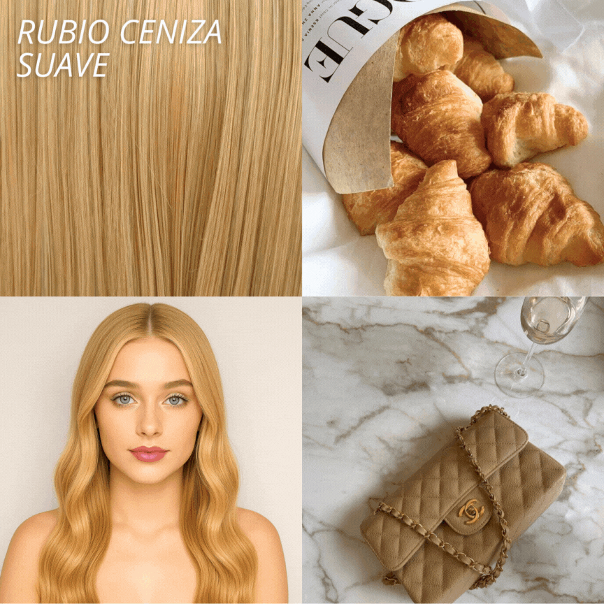 Extensiones Lisas Con Hilo Invisible y clips 45cm