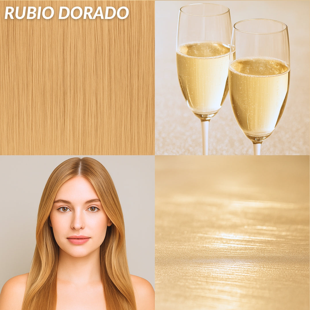 Extensiones Lisas Con Hilo Invisible y clips 45cm