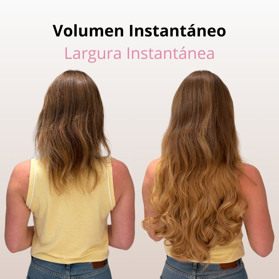 Extensiones Onduladas Con Hilo Invisible y clips 50cm