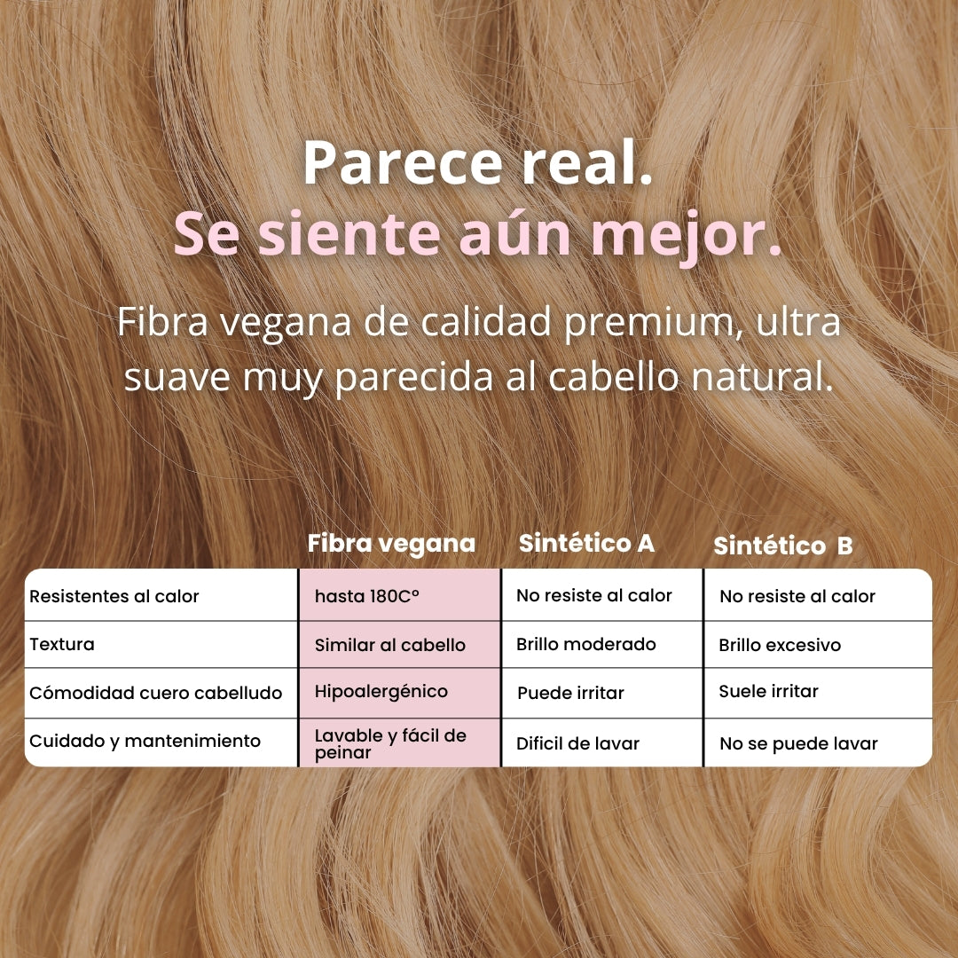 Extensiones Onduladas Con Hilo Invisible y clips 50cm