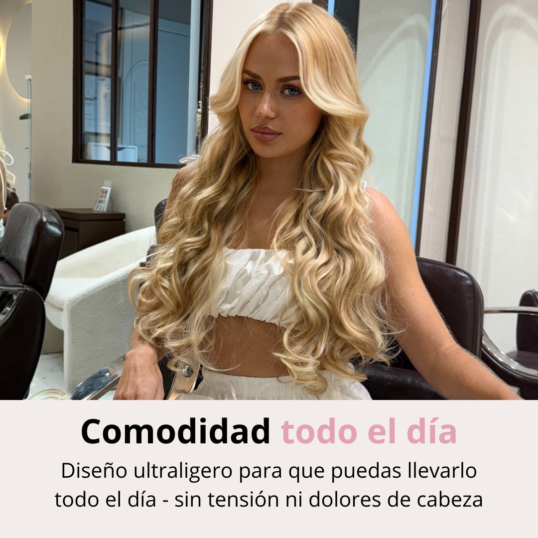 Extensiones Onduladas Con Hilo Invisible y clips 50cm