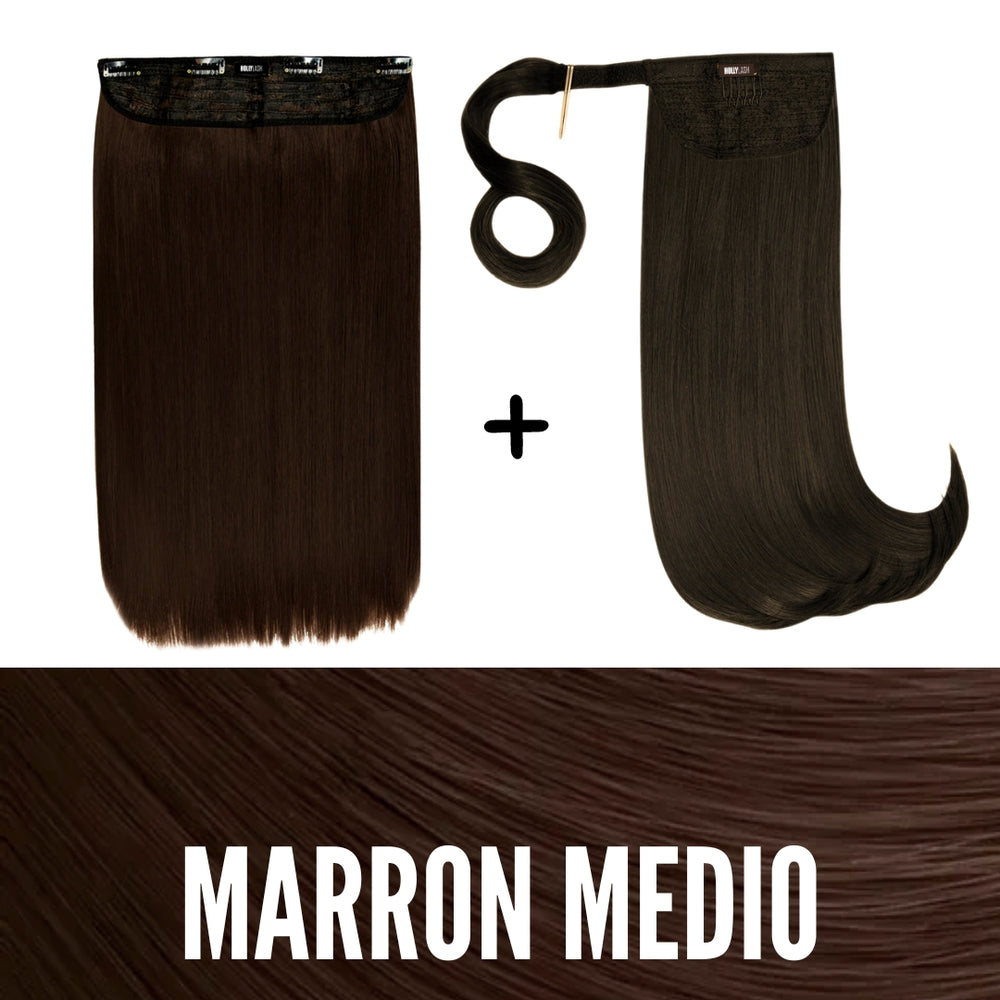 PACK DE EXTENSIONES: MELENA COMPLETA + COLETA VOLUMINOSA