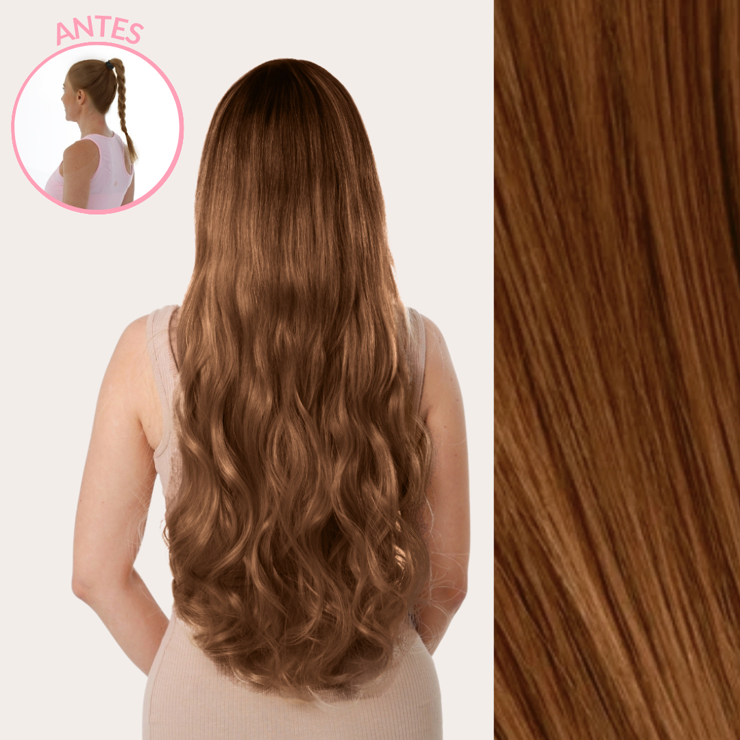 Extensiones Onduladas Con Hilo Invisible y clips 50cm