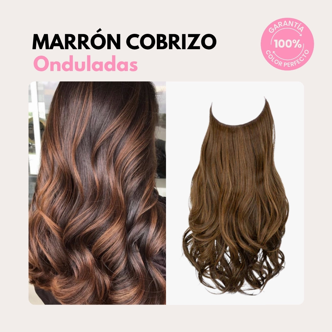 Extensiones Onduladas Con Hilo Invisible y clips 50cm