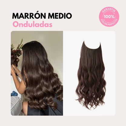 Extensiones Onduladas Con Hilo Invisible y clips 50cm