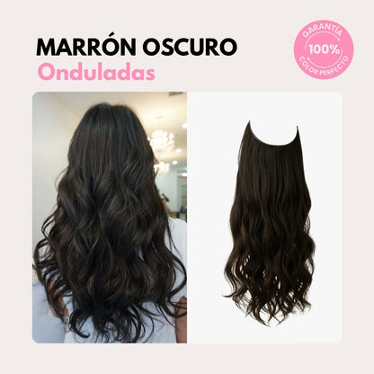 Extensiones Onduladas Con Hilo Invisible y clips 50cm