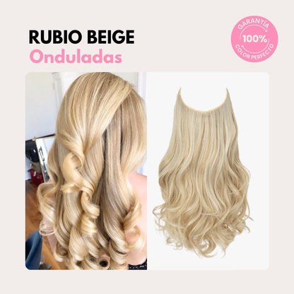 Extensiones Onduladas Con Hilo Invisible y clips 50cm