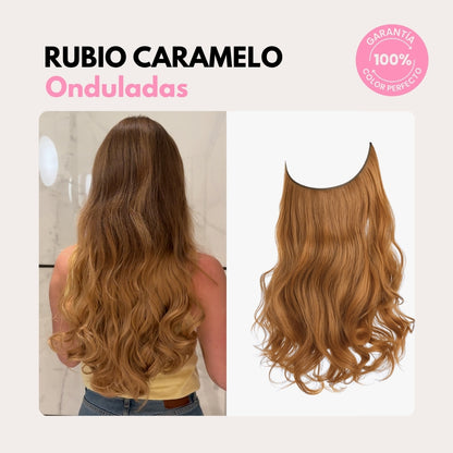 Extensiones Onduladas Con Hilo Invisible y clips 50cm