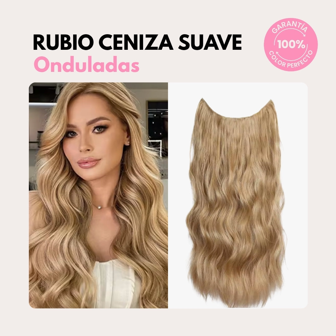 Extensiones Onduladas Con Hilo Invisible y clips 50cm