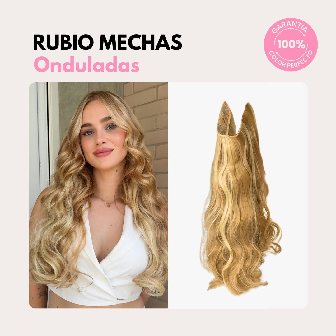 Extensiones Onduladas Con Hilo Invisible y clips 50cm