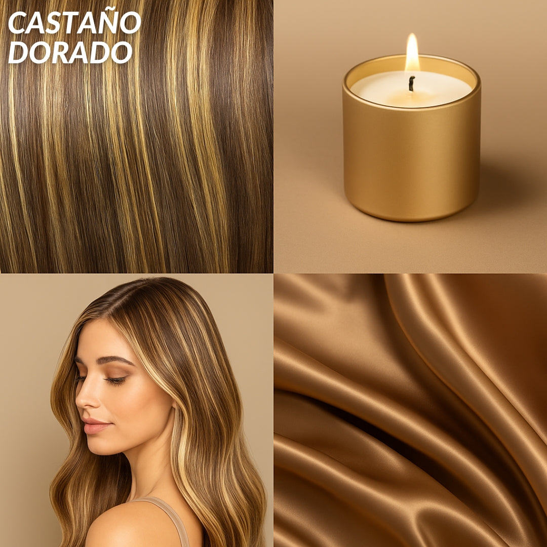 Extensiones Lisas Con Hilo Invisible y clips 45cm