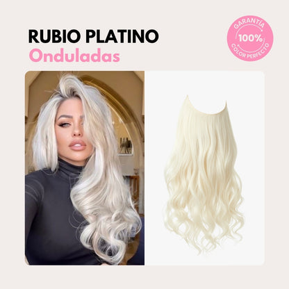 Extensiones Onduladas Con Hilo Invisible y clips 50cm