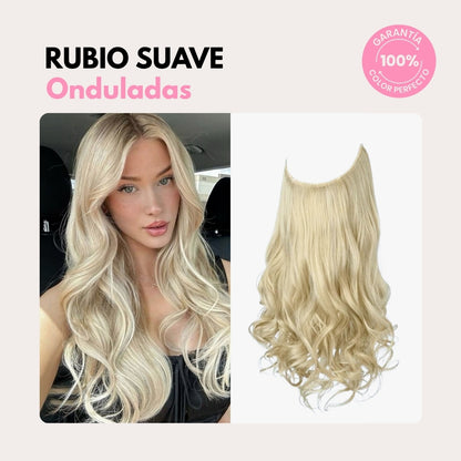 Extensiones Onduladas Con Hilo Invisible y clips 50cm
